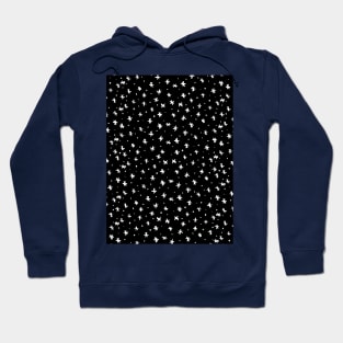 Snowflakes and dots - black and white Hoodie